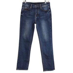 Plac+ Crop Slim Straight Leg Jeans Dark Wash Denim Womens 27 Capsule Luxe